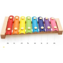 Empressco Ahşap Eğitici Ksilofon 8 Nota 25 cm Sesli Oyuncak Sarı Renk