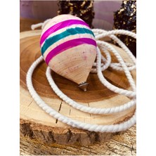 Empressco 4 Adet Ahşap Nostaljik Topaç Seti, Eğlenceli ve Şık Bebek Oyuncağı