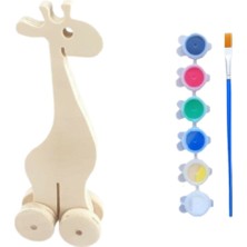 Empressco Ahşap Zürafa Boyama Seti, Montajlı, Boya ve Fırça Dahil, Kahverengi