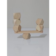 Empressco Kahverengi Ahşap Denge Blokları 6'lı Set, Montessori ve Waldorf Eğitimi Uyumlu