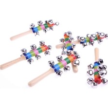 Empressco Ahşap Zilli Marakas 2'li Set, Renkli ve Eğlenceli Müzik Aleti Seçeneği