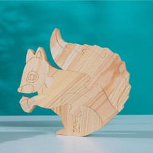 Empressco Ahşap Hayvan Puzzle, Boyama Serisi, Sincap, Eğlenceli ve Doğal Hobi Aktivitesi