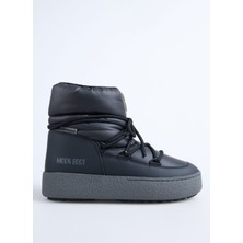Moon Boot MB Ltrack Low Nylon Wp Siyah Kadın Kar Botu Kısa Topuklu Dış Materyal ile Şık Tasarım
