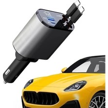 Azurtech Sb C Araç Şarj Aleti,4'ü 1 Arada Hızlı Şarj Araç Güç Adaptörü | 66W Araç USB Şarj Cihazı Çok Bağlantı Noktalı Evrensel Arabalar Off-Road