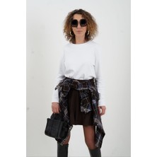 Zelish My Sister Ekru Bisiklet Yaka Uzun Kollu Penye Bluz