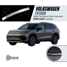 Vw Tayron Uyumlu  Arka Tampon Üstü Koruma 2024 Üzeri P.çelik (Parlak)