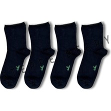 Steppe Berry 4 Çift Kadın Siyah Lastiksiz Rahat Bambu Kısa Konç Diyabet ve Anne Çorabı