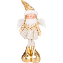 Herdekora Yılbaşı Süsü, Ayakta Kanatlı Peri Figürü, Gold - 17X44 cm