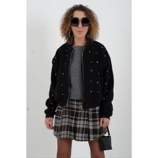 Zelish My Sister Siyah Taş Işlemeli Bomber Ceket