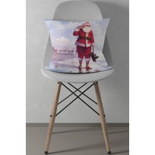 Empressco Yılbaşı Temalı Kırmızı Kırlent Kılıfı, 43X43, Noel Baba Tasarımı, Şık Dekorasyon Seçeneği