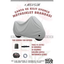 Dock Gri Zelsun Zls-50 Pro Cıty Kilit ve Çanta Uyumlu Motosiklet Brandası(4 Mevsim)