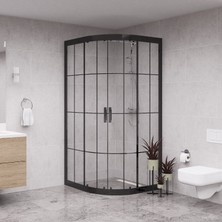 Raumark Black Luna 6mm Karolajlı Oval Duşakabin