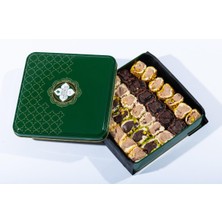 Meşhur Safranbolu Lokumcusu Yeşil Metal Kutu Karışık Sarma Lokum 800 gr