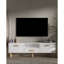 Demonte Decor 1327DROPDD-64 Tv Sehpası Beyaz-Safirmeşe