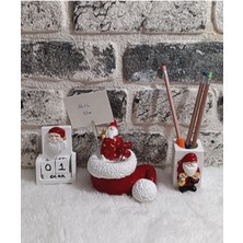 Empressco El Yapımı Yılbaşı Seti, Noel Baba Objeli Takvim, Kağıt Tutacağı, Kalemlik 3'lü