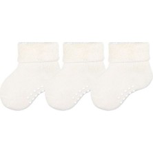 Bross Havlu Tabanaltı Baskı 3lü Erkek Bebek Çorap Ekru ONL.02702
