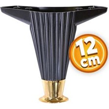 Badem10 Mobilya Masa Ayağı 12 cm Siyah-Gold Plastik Modern Tasarım ile Şık Görünüm