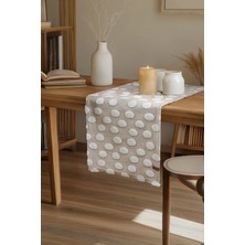 Hamur Punch Yıkanabilir Sofra, Masa, Salon, Mutfak ve Sehpa Masa Runner Point Bej