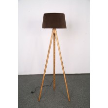 Ağaç Ustası Oval 3 Ayak Tripod Lambader Abajur Köşe Lambası Ahşap Ceviz