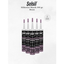 Selsil Silikonize Beyaz Mastik 500 Gr. - 5 Adet