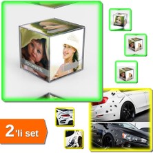 Hereveoyuncak Kübik Çerçeve + Araç Sticker Yara Bere Oto Sticker Yara Şeklinde 3D - 2li Set C7R6R2