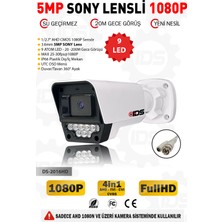 IDS 5mp Sony Lens 1080P 9 Ir LED Gece Görüşlü Su Geçirmez Ahd Güvenlik Kamerası - Kamera Sistemleri