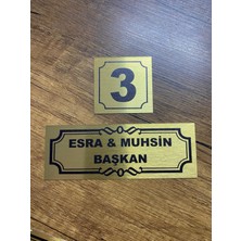 Outdoor One Kapı İsimliği Klasik Ev Dış Kapı İsimliği Çelik Kapı İsimliği Gold0011