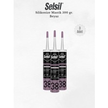 Selsil Silikonize Beyaz Mastik 500 Gr. - 3 Adet