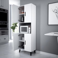Alesta Life 4 Kapaklı Bölmeli Çok Amaçlı Dolap Klasik Tasarım Beyaz Renk 161 cm Yükseklik