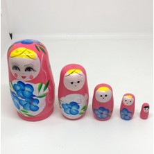 Lebron Ahşap Tombul Iç Içe Matruşka Bebek 5li Set