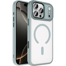 HTstore iPhone Uyumlu 17 Pro Kılıf Wireless Şarj Özellikli Zore Krom M-Safe Silikon Kapak