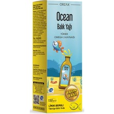 Orzax Ocean Omega 3 Balık Yağı Şurubu 150 ml Limon Aromalı Türkiye Menşeli Çocuklar İçin