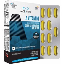 Zade Vital A Vitamini 30 Yumuşak Kapsül Türkiye Menşeli Normal Görme Yetisinin Korunmasına Destek