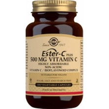 Solgar 500 Mg Ester-C Plus 100 Kapsül Mide Hassasiyeti Olmadan C Vitamini Desteği