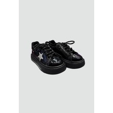 Star Pearl Kids Kız Çocuk Siyah Simli Spor Ayakkabı