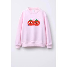 Monila Kız Çocuk Baskılı 3 Iplik Kumaş Pamuklu Sweatshirt