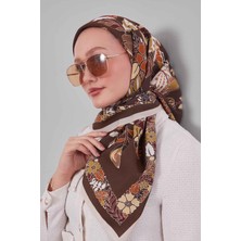 Lêvi D'or Krem Çiçek Yaprak Desen Aura Eşarp