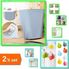 Hereveoyuncak Yapışkanlı Eşya Kaydırma Bilyeleri 8 Adet + 10 Adet Renkli Ok Işareti Kablo Sabitleyici - 2li Set L6