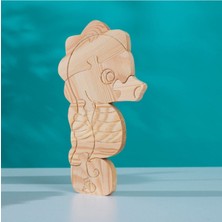 Empressco Ahşap Deniz Atı Puzzle, Hobi Boyama, Doğal ve Eğlenceli Serisi
