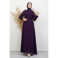 Giza Store Semra Tesettür Elbise Mor