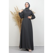 Giza Store Semra Tesettür Elbise Koyu Gri
