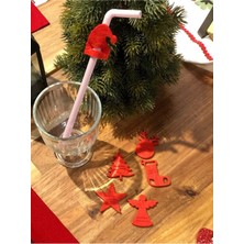 Empressco Yılbaşı Noel Temalı Keçe Pipet Süsleri, 10 Adet Karışık Renkli ve Şık Tasarımlar