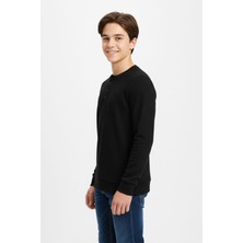 New Kids Mevsimlik Düğme Detaylı Bawelna Kumaş Uzun Kollu Erkek Çocuk Sweatshirt