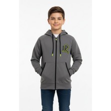 New Kids Kapüşonlu Fermuarlı Yandan Cepli Baskılı %100 Pamuk 2 Iplik Mevsimlik Erkek Çocuk Sweatshirt