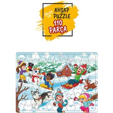 Empressco Sevimli Çocuklar Için Ahşap Kardan Adam ve Kar Puzzle, 110 Parça