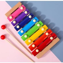 Empressco Renkli Ahşap 8 Notalı Ksilofon Sesli Müzik Oyuncağı
