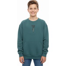 New Kids Kanguru Cepli Bisiklet Yaka Erkek Çocuk Sweatshirt
