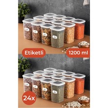 Vienev Etiketli Foly Kare Erzak Saklama Kabı Seti 24LÜ 1,2 Orta Boy Beyaz