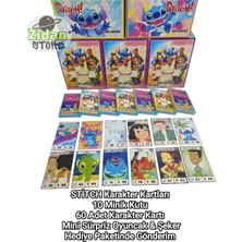 Emrah Gültekin Stitch Karakter Kartları 10 Minik Kutu 30 Adet Özel Seri Seti Şeker Hediyeli Mini Oyuncaklı Paket Oyun Kağıtları