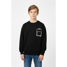 New Kids Baskı Detaylı Bisiklet Yaka Erkek Çocuk Sweatshirt